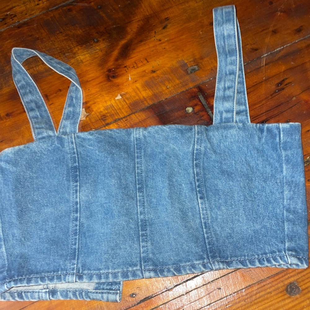 NWT WE WORE WHAT DENIM CROP